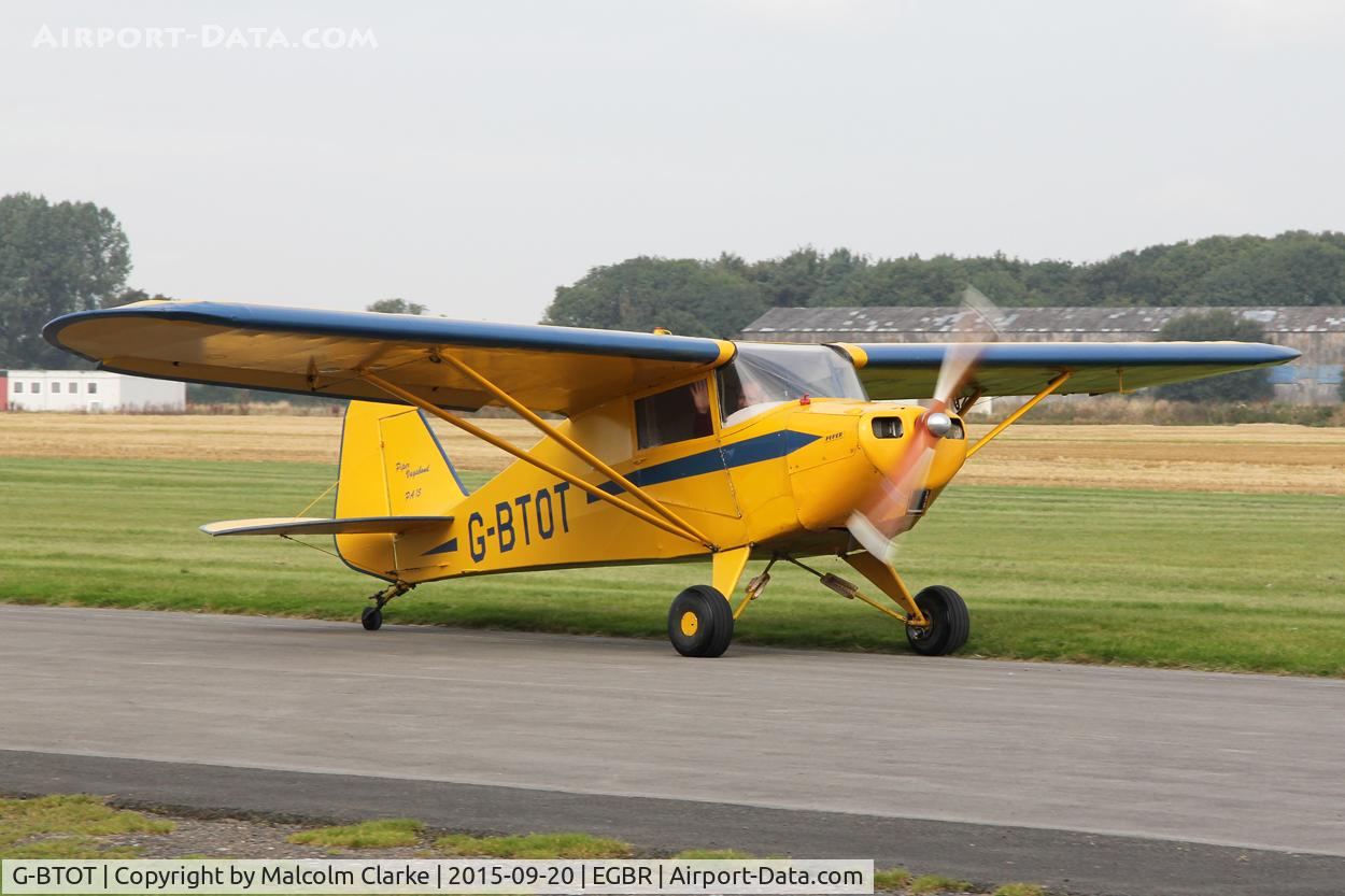G-BTOT, 1955 Piper PA-15 Vagabond Vagabond C/N 15-60, Piper PA-15 Vagabond at The Real Aeroplane Company's Helicopter Fly-In, Breighton Airfield, September 20th 2015.