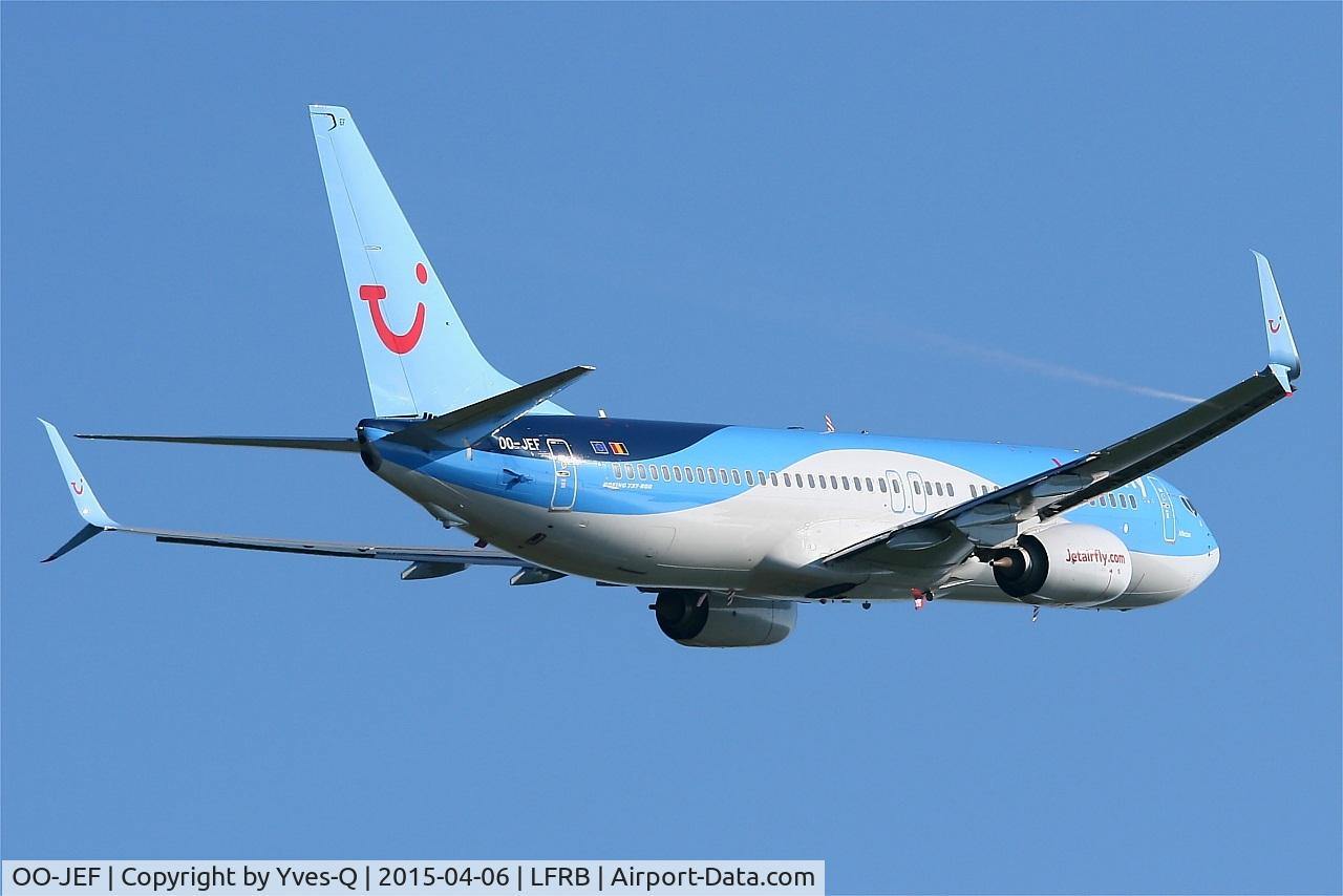 OO-JEF, 2014 Boeing 737-8K5 C/N 44271, Boeing 737-8K5, Take-off rwy 07R, Brest-Bretagne airport (LFRB-BES)