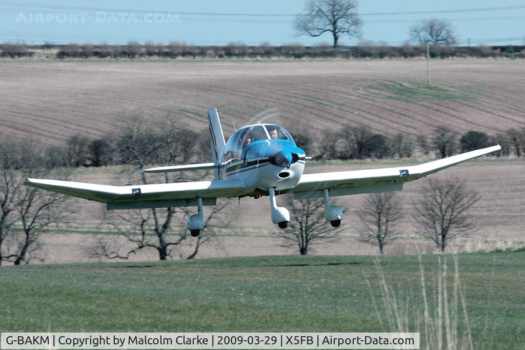 G-BAKM, 1972 Robin DR-400-140 Major C/N 755, Robin DR-400-140 takes off from 26. Fishburn Airfield, March 29th 2009.