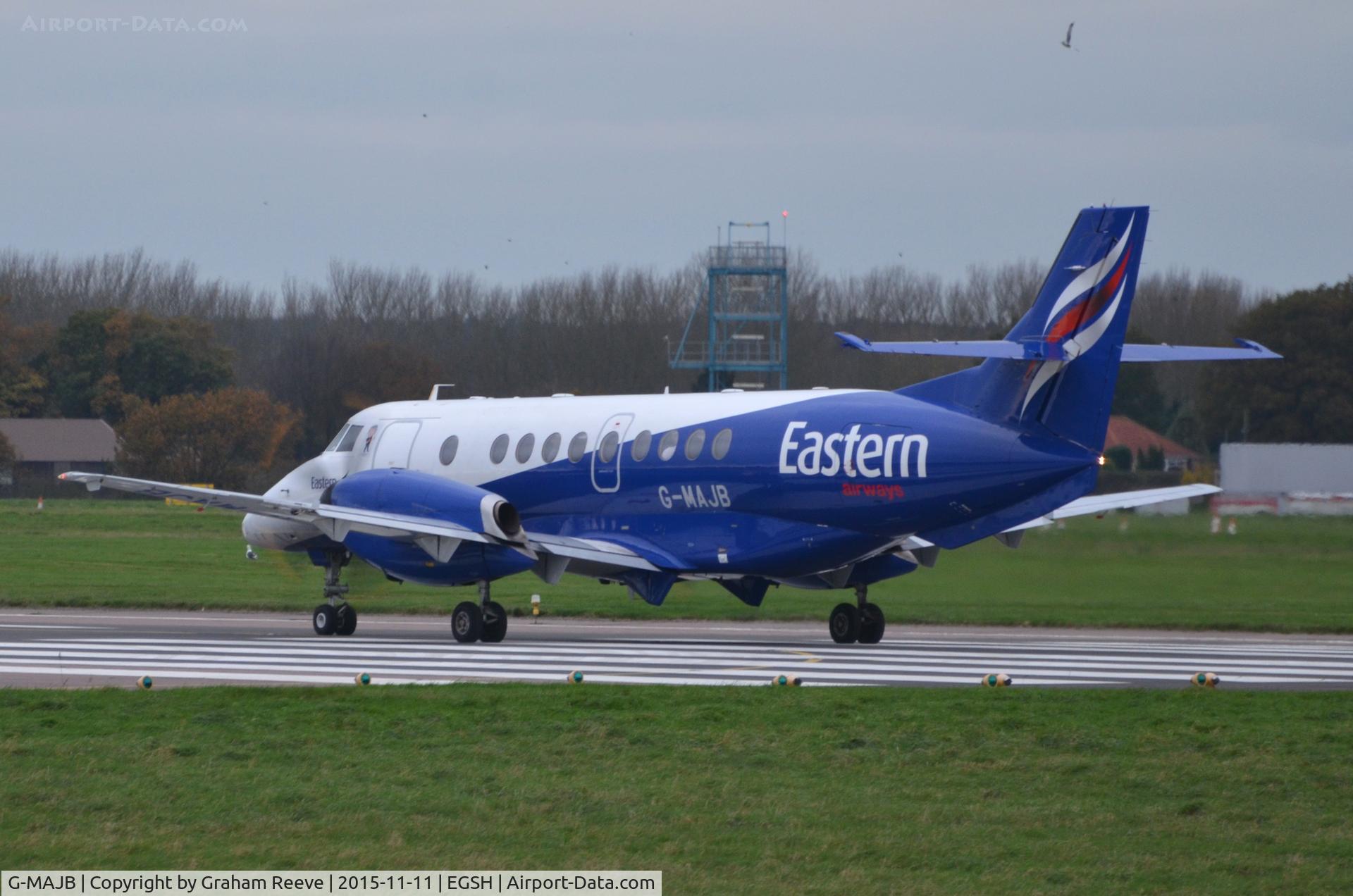 G-MAJB, 1993 British Aerospace Jetstream 41 C/N 41018, About to take off on Norwich's runway 