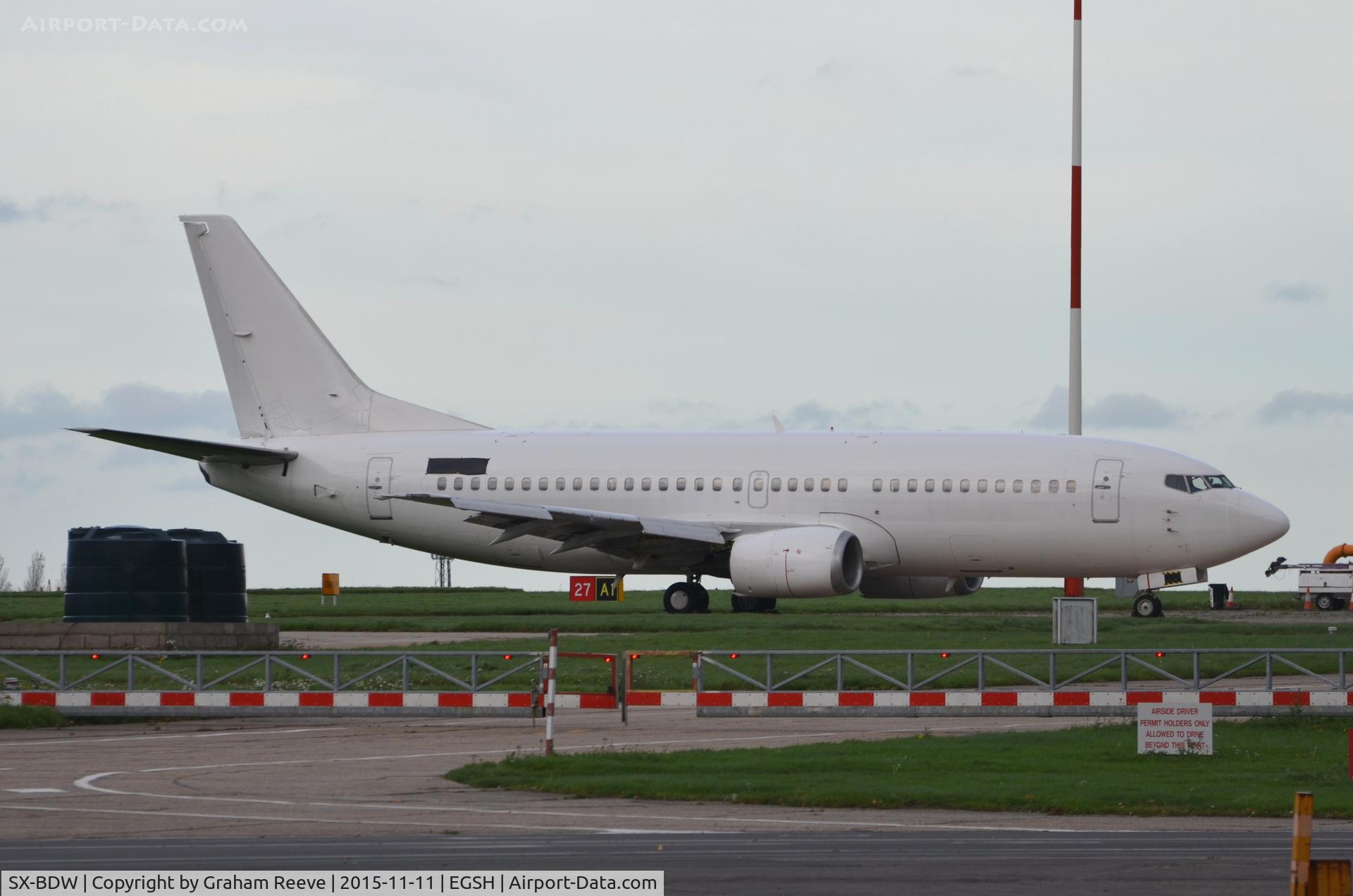 SX-BDW, 1997 Boeing 737-37Q C/N 28537, Parked at Norwich.
