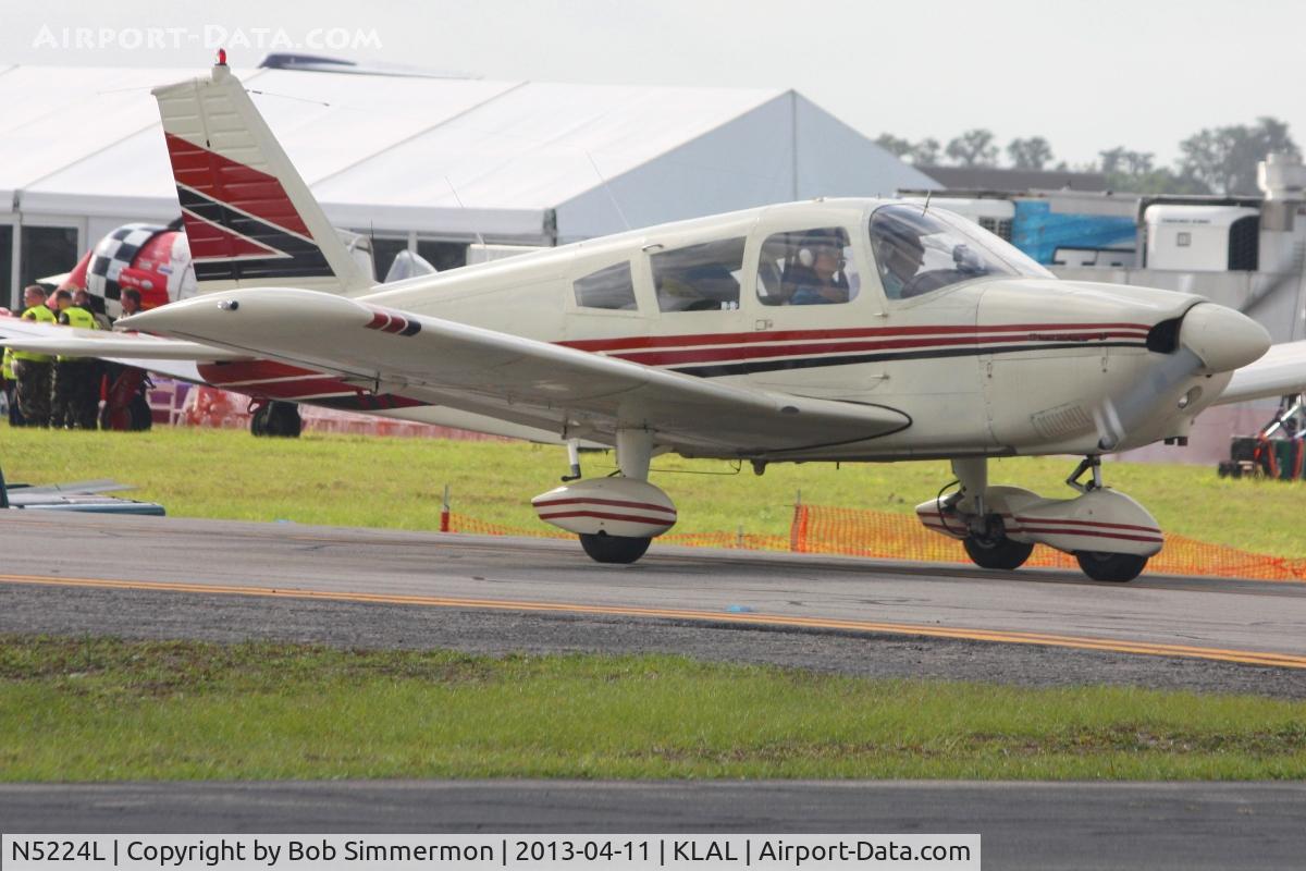 N5224L, 1967 Piper PA-28-180 Cherokee C/N 28-4518, Departing Lakeland, FL - Sun N Fun 2013
