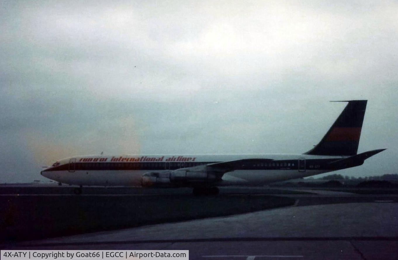 4X-ATY, 1969 Boeing 707-358C C/N 20301, Seen on a rainy Manchester day during May 1983