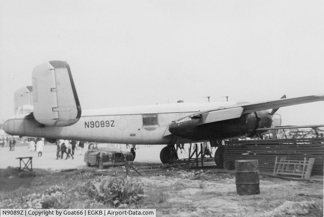 N9089Z, 1944 North American TB-25N Mitchell C/N 108-34136, Looking scruffy at Biggin Hill in May 1965, N9089Z would later appear in many films, both in front of and behind the cameras.
