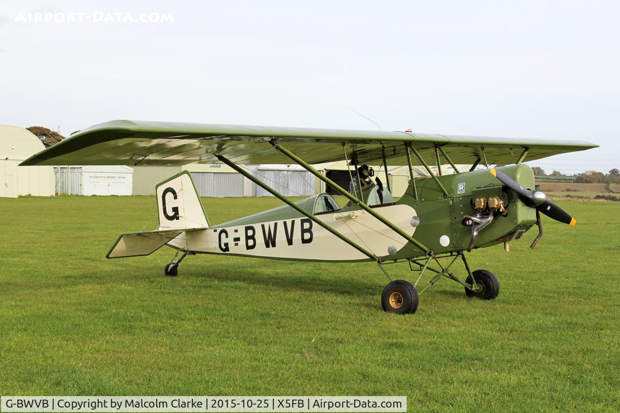 G-BWVB, 1997 Pietenpol Air Camper C/N PFA 047-11777, Pietenpol Air Camper, a rare visitor to Fishburn Airfield, October 25th 2015.