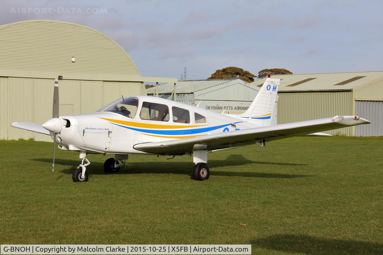 G-BNOH, 1987 Piper PA-28-161 Cherokee Warrior II C/N 2816016, Piper PA-28-161 Cherokee Warrior II, Fishburn Airfield,October 25th 2015.