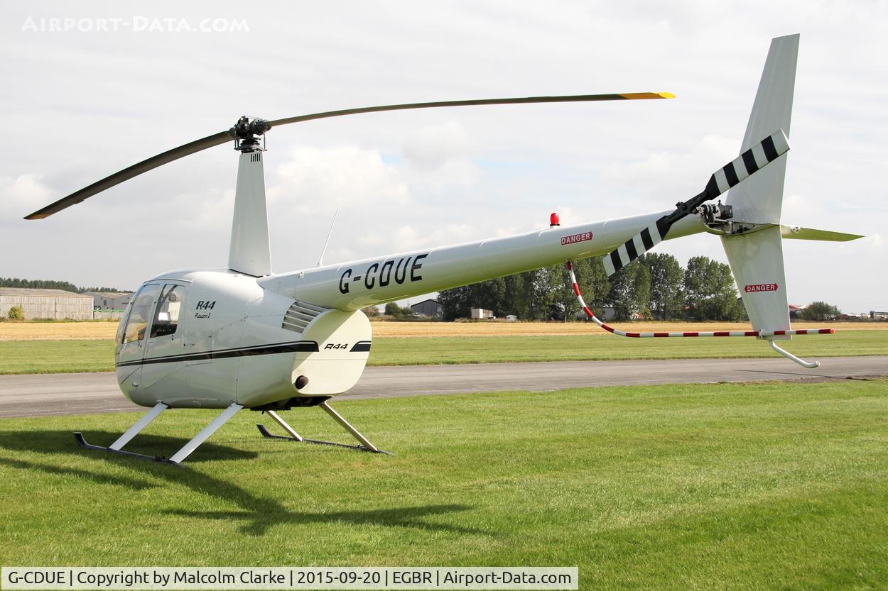 G-CDUE, 2005 Robinson R44 Raven C/N 1549, Robinson R44 Raven at The Real Aeroplane Club's Helicopter Fly-In, Breighton Airfield, September 20th 2015.