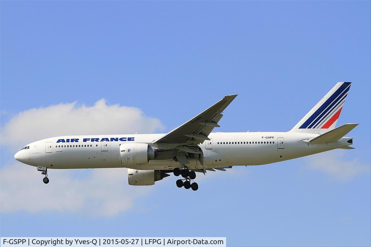 F-GSPP, 2001 Boeing 777-228/ER C/N 30615, Boeing 777-228 (ER), Short approach rwy 27R, Paris-Roissy Charles De Gaulle airport (LFPG-CDG)