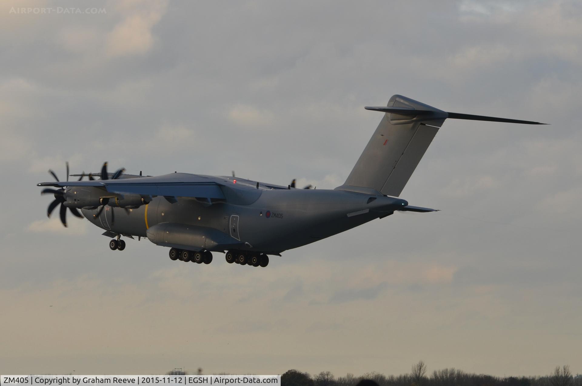 ZM405, 2015 Airbus A400M Atlas C.1 C/N 024, An unusual visitor for Norwich a RAF A400.