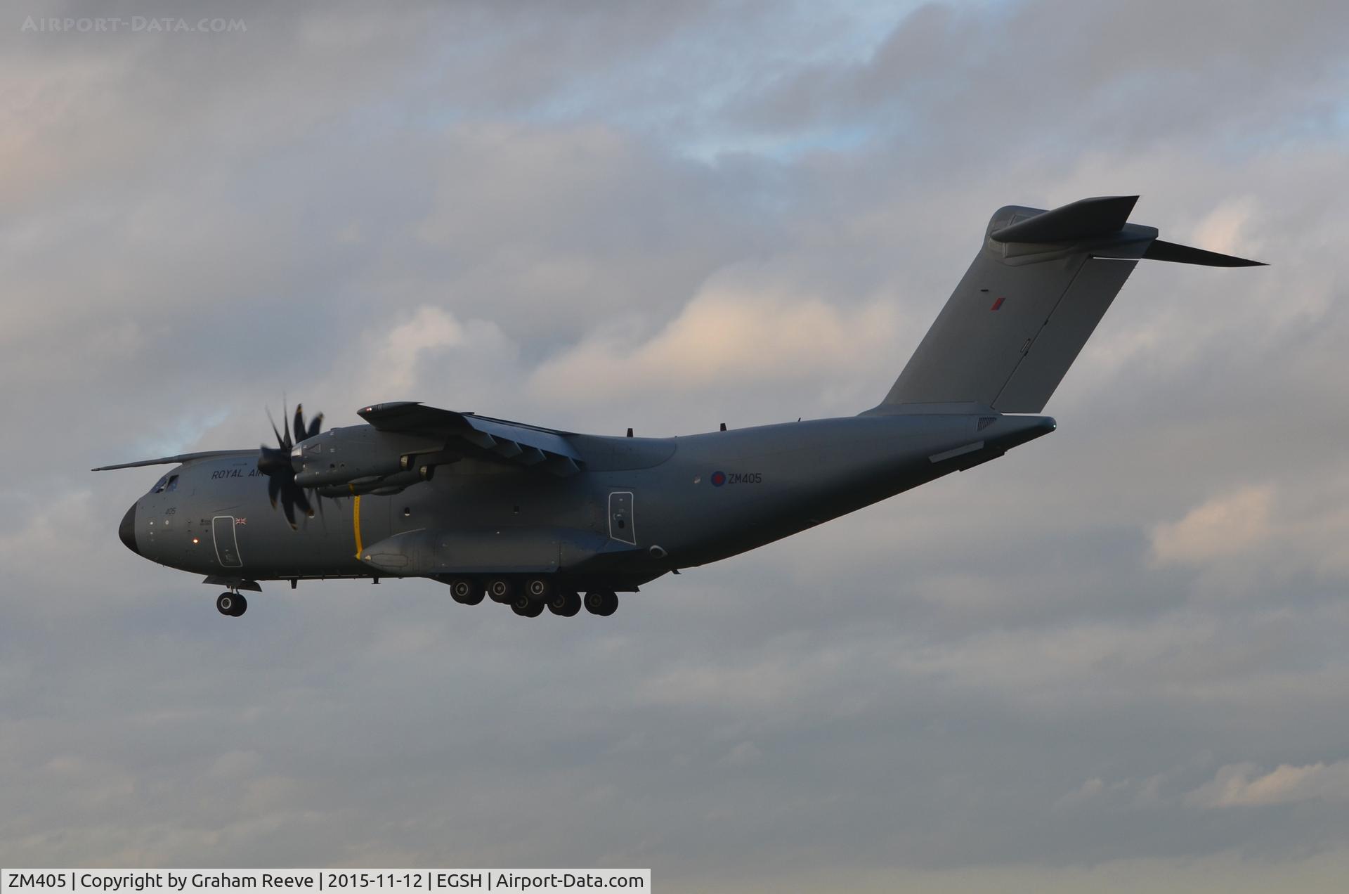 ZM405, 2015 Airbus A400M Atlas C.1 C/N 024, An unusual visitor for Norwich a RAF A400.