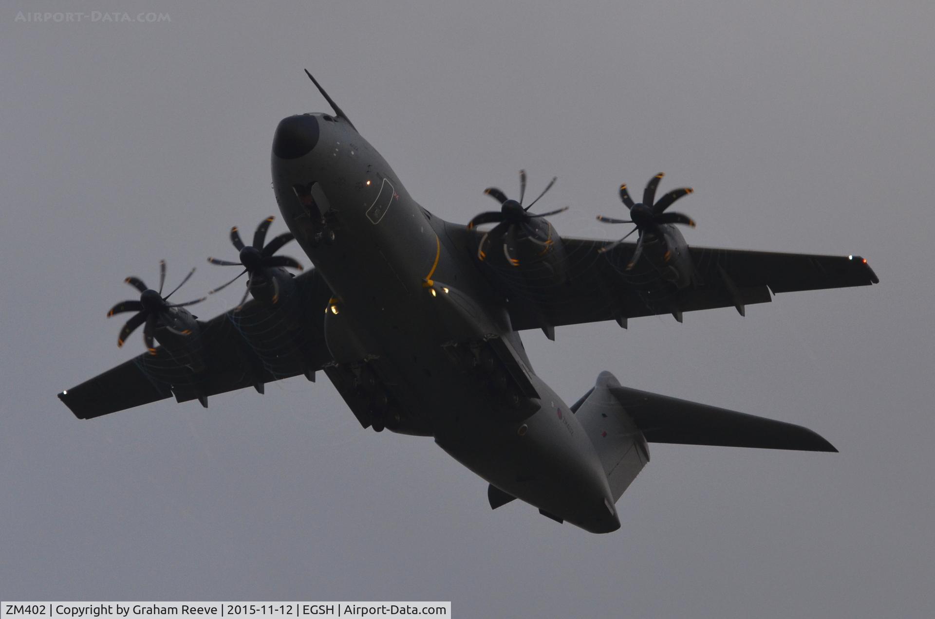 ZM402, 2014 Airbus A400M Atlas C.1 C/N 017, An unusual visitor for Norwich a RAF A400.