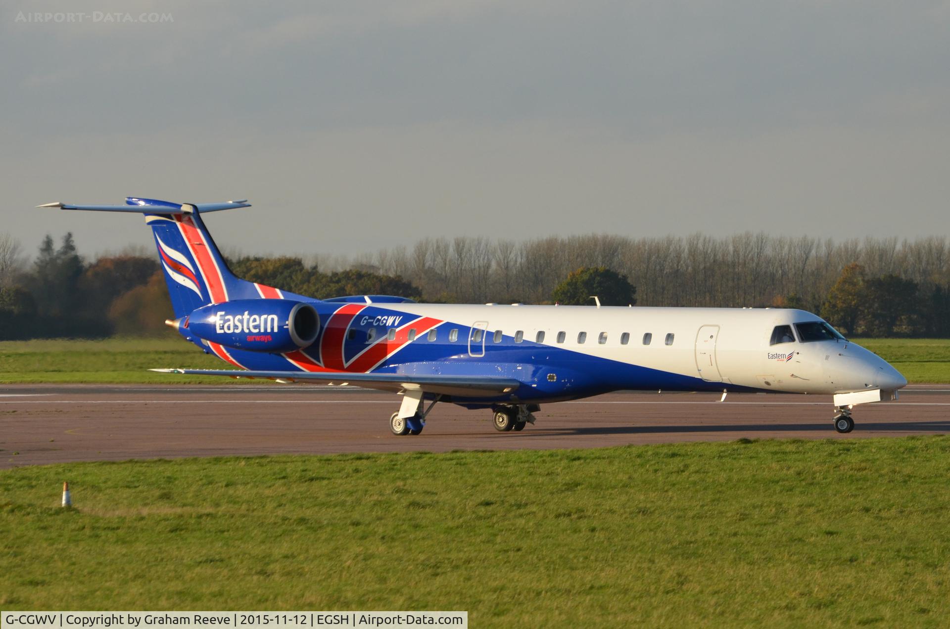 G-CGWV, 2000 Embraer ERJ-145MP (EMB-145MP) C/N 145362, About to depart from Norwich.