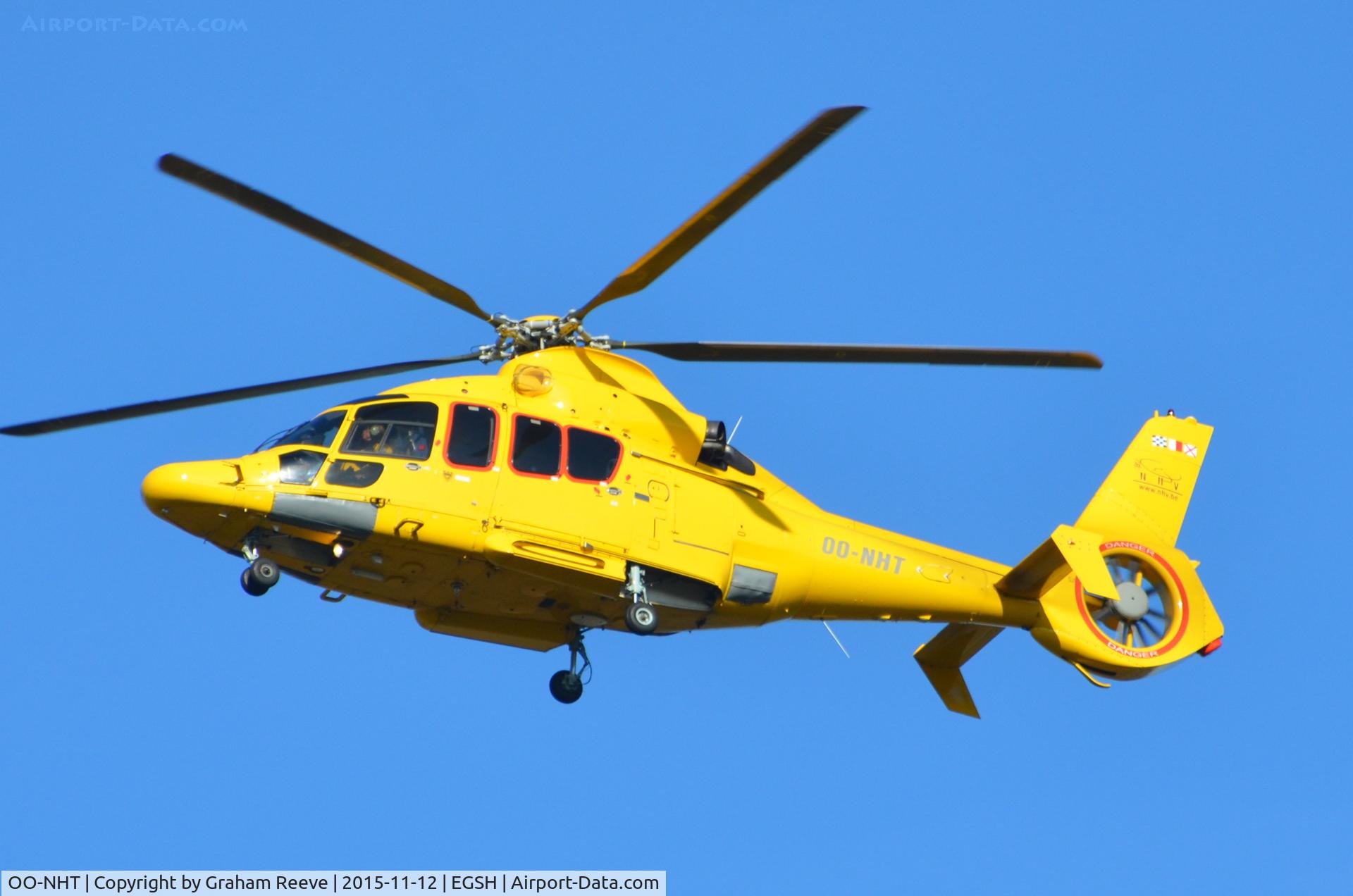 OO-NHT, 2006 Eurocopter EC-155B-1 C/N 6735, About to land at Norwich.