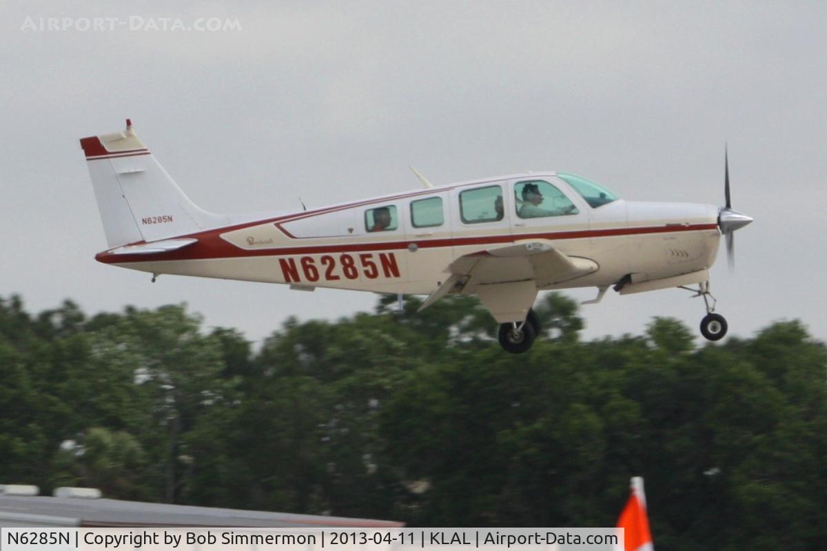 N6285N, 1982 Beech A36 Bonanza 36 C/N E-2005, Arriving at Lakeland, FL - Sun N Fun 2013