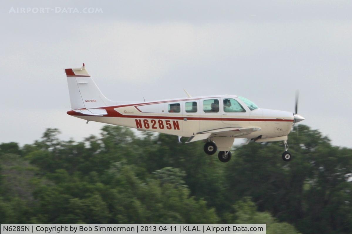 N6285N, 1982 Beech A36 Bonanza 36 C/N E-2005, Arriving at Lakeland, FL - Sun N Fun 2013