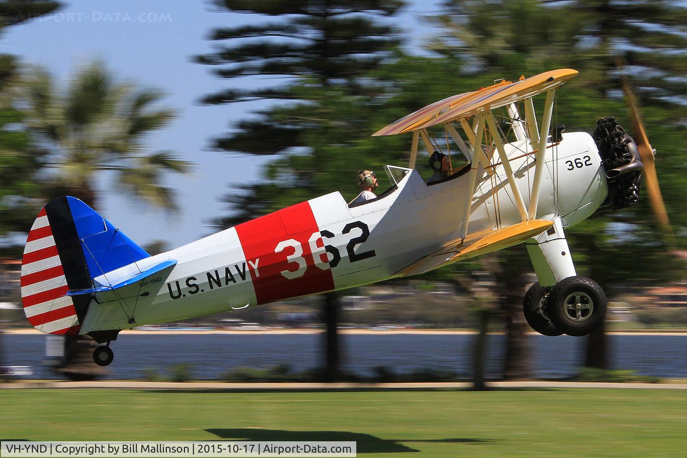 VH-YND, 1942 Boeing E75 C/N 75-5362, 2015 Langley Park Fly In, 
Perth City, Western Australia