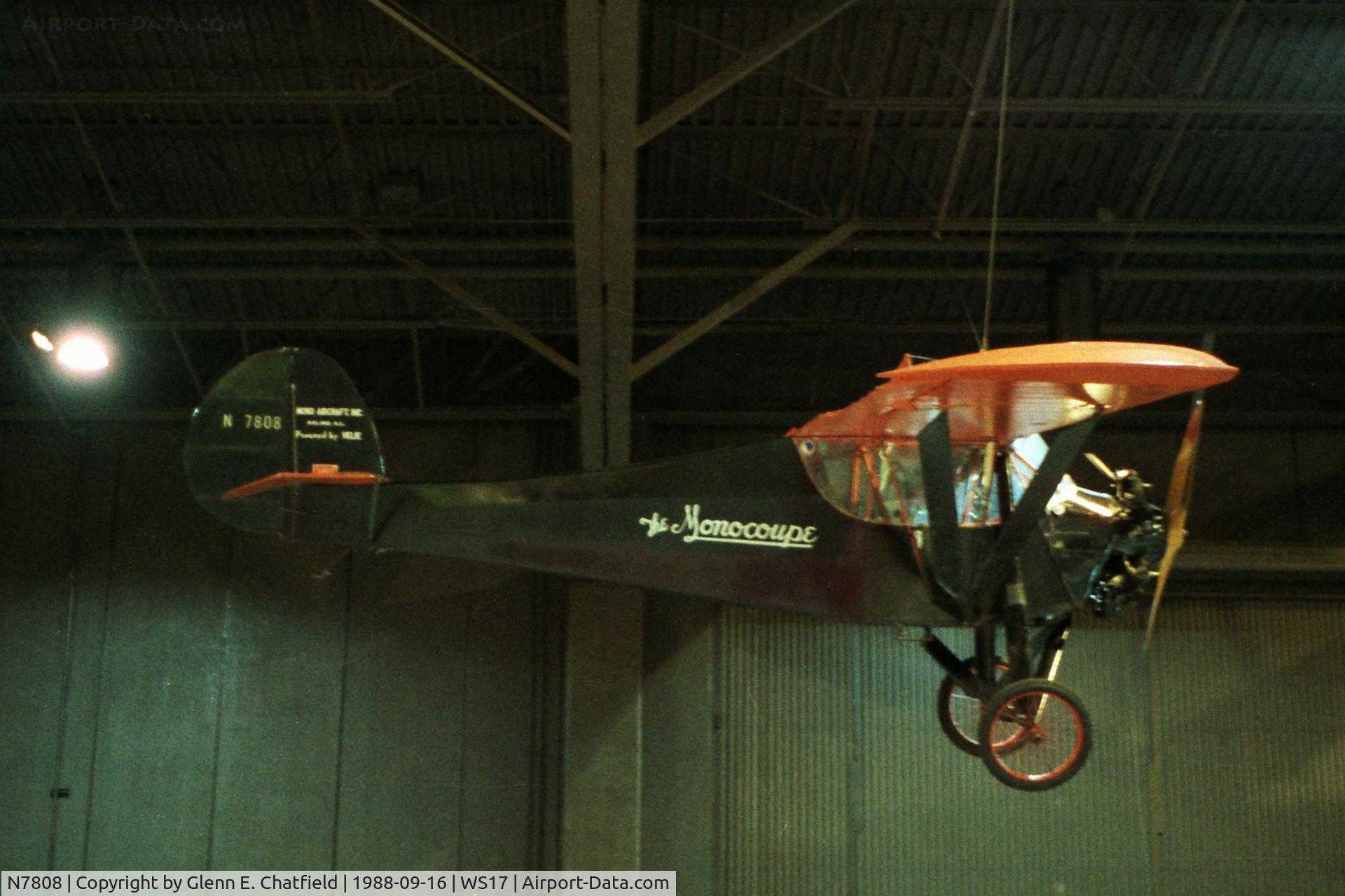 N7808, 1929 Universal Moulded Products Monocoupe 113 C/N 247, How it used to be displayed