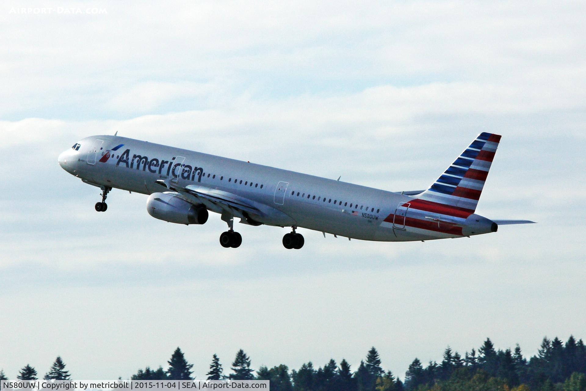 N580UW, 2014 Airbus A321-231 C/N 6133, Departure from SeaTac