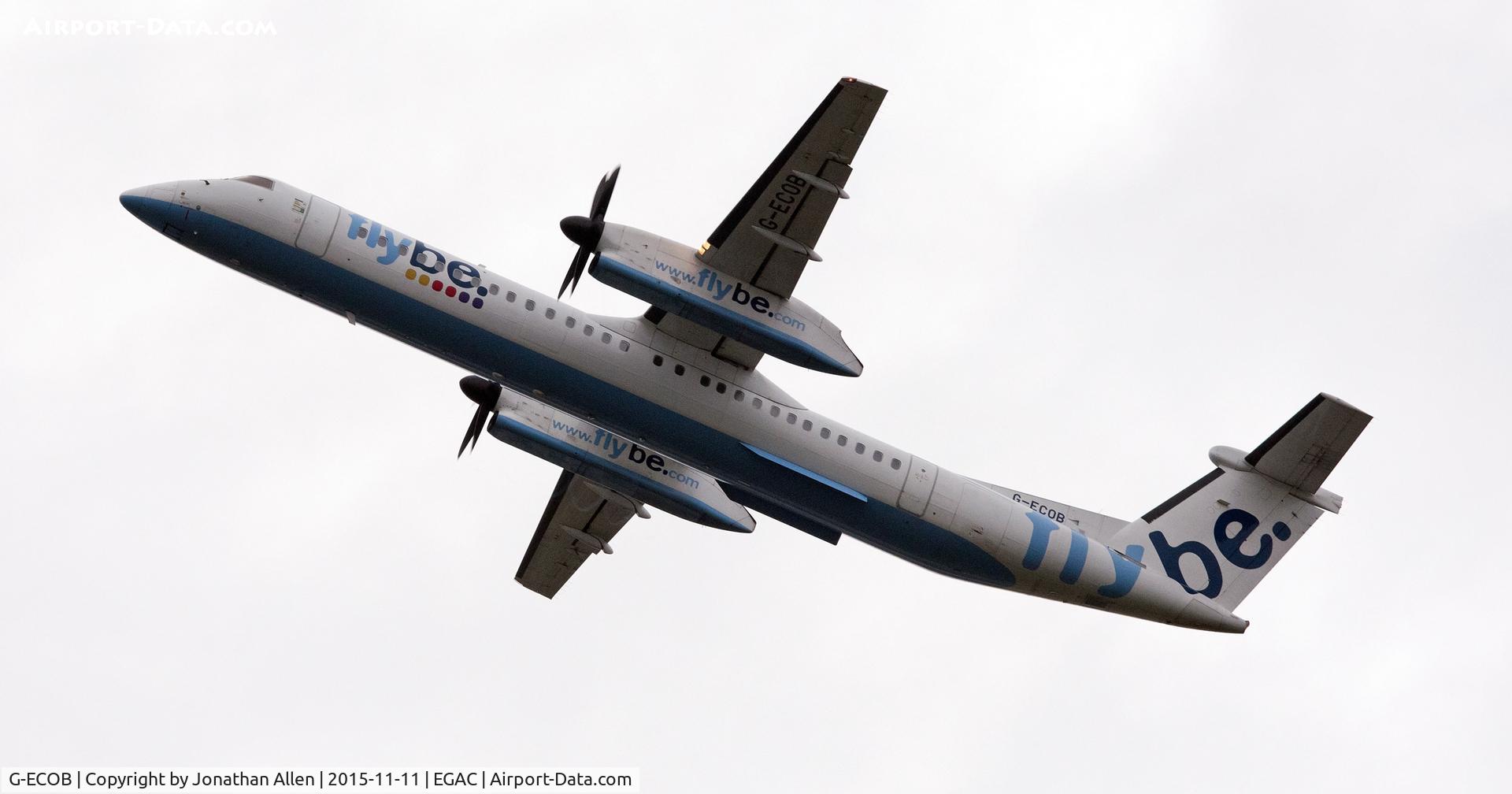 G-ECOB, 2007 De Havilland Canada DHC-8-402Q Dash 8 C/N 4185, Departing from George Best Belfast City Airport.