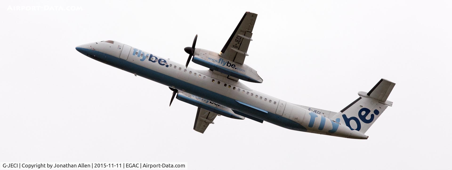 G-JECI, 2005 De Havilland Canada DHC-8-402Q Dash 8 C/N 4105, Departing from George Best Belfast City Airport.