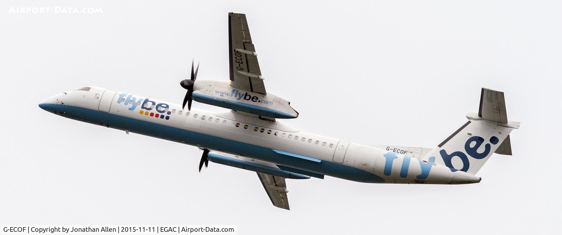 G-ECOF, 2008 De Havilland Canada DHC-8-402Q Dash 8 C/N 4216, Departing from George Best Belfast City Airport.