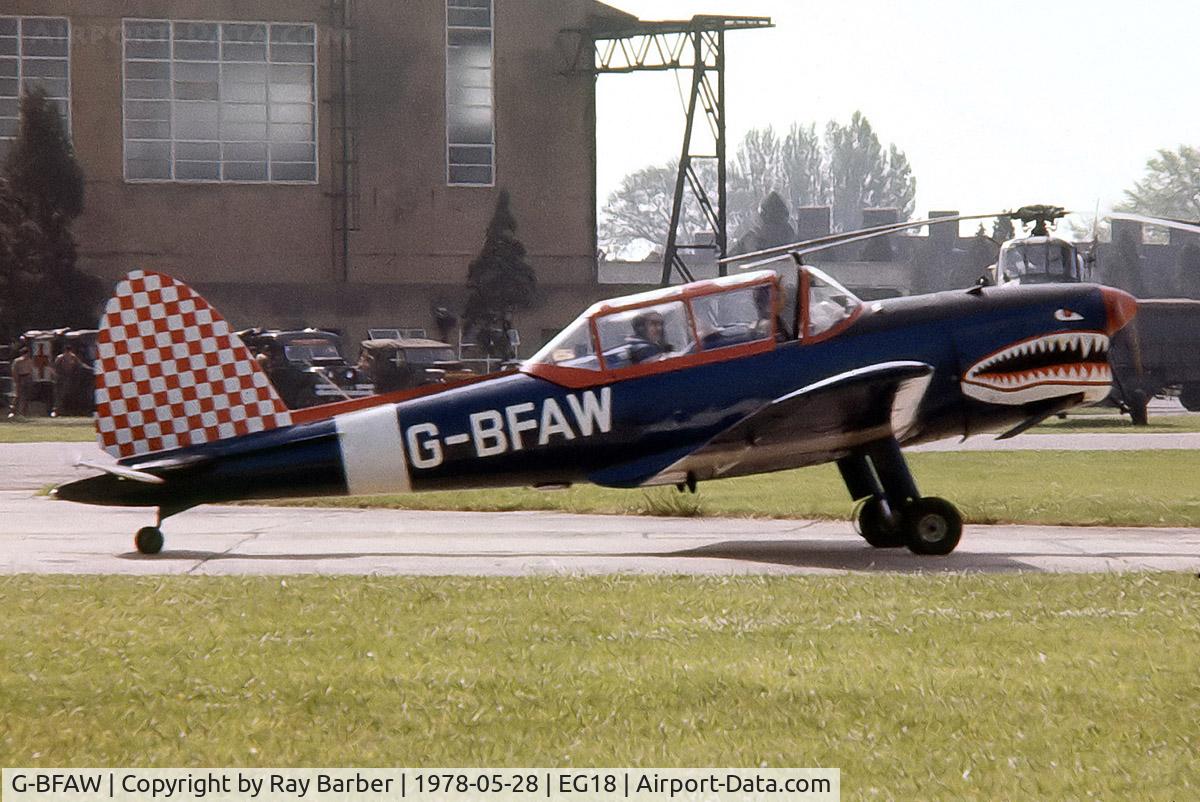 G-BFAW, 1952 De Havilland DHC-1 Chipmunk T.10 C/N C1/0733, De Havilland Canada DHC-1 Chipmunk 22 [C1/0733] RAF Bassingbourn~G 28/05/1978. From a slide.