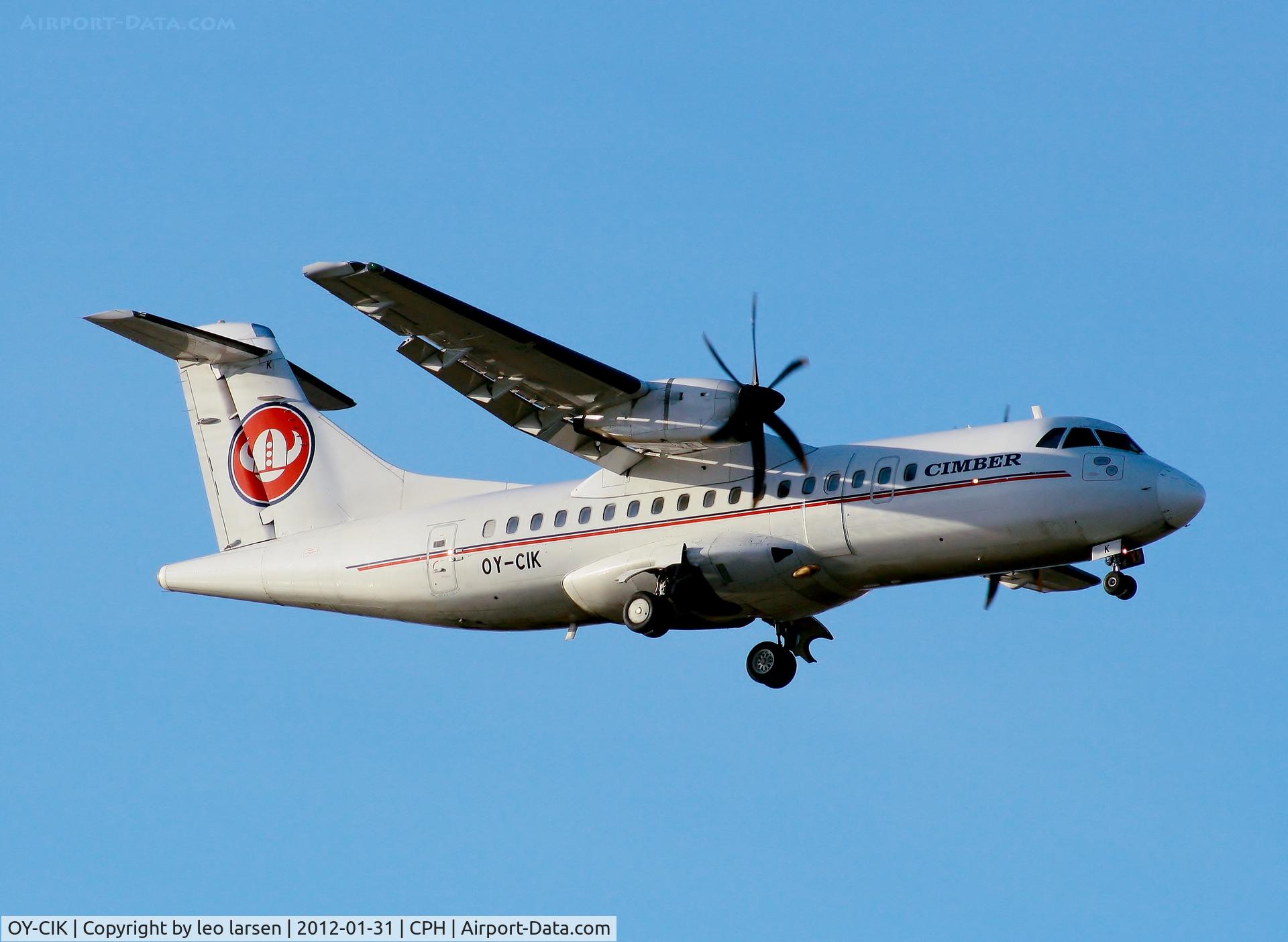 OY-CIK, 1996 ATR 42-512 C/N 501, Copenhagen 31.1.12