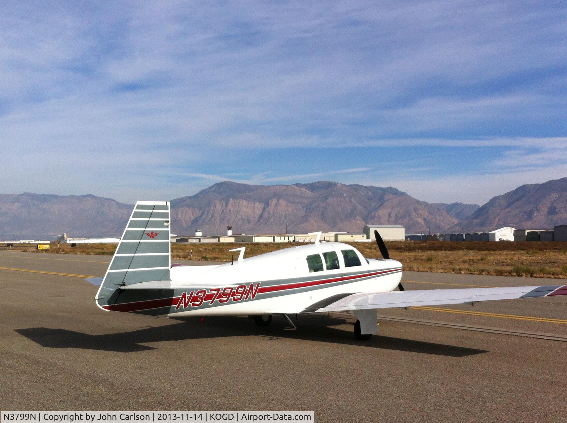 N3799N, 1967 Mooney M20F Executive C/N 680122, Mooney N3799N parked in Ogden, Utah in November 2013