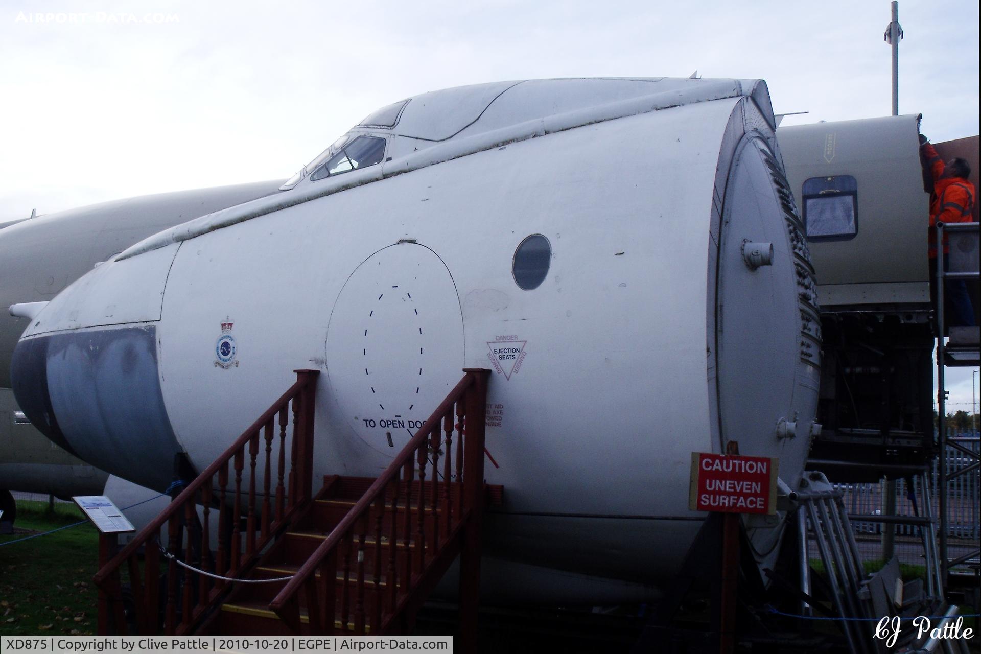 XD875, 1956 Vickers Valiant BK.1 C/N Not Found XD875, Nose on external display, in RAF 7 Sqn colours,  at the Highland Aviation Museum located at Inverness airport EGPE Scotland. Formerly on display at Newark, Bruntingthorpe and Firbeck. 