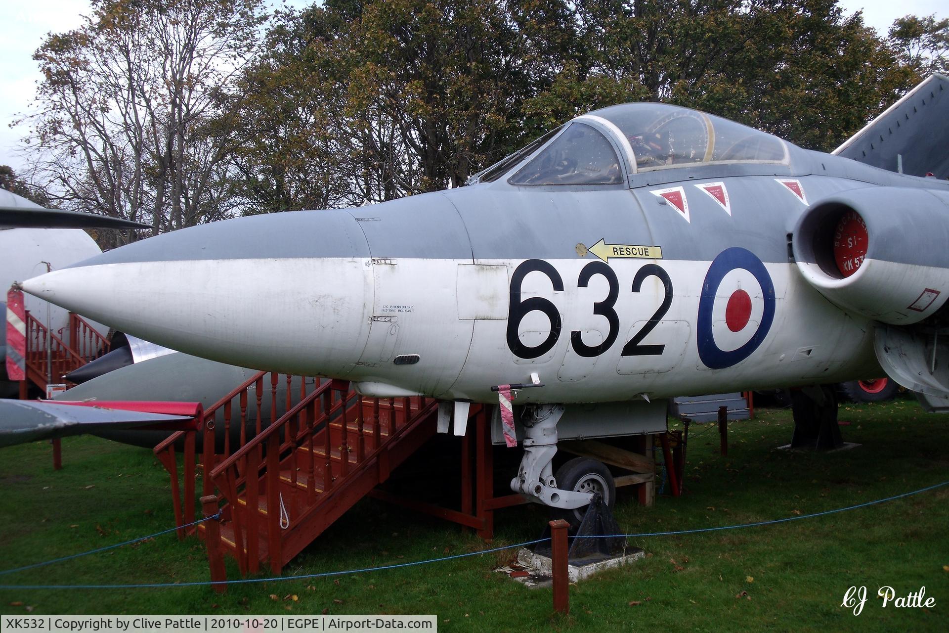 XK532, 1961 Blackburn Buccaneer S.1 C/N B3-06-60, On external display, in its former FAA colours,  at the Highland Aviation Museum located at Inverness airport EGPE Scotland.