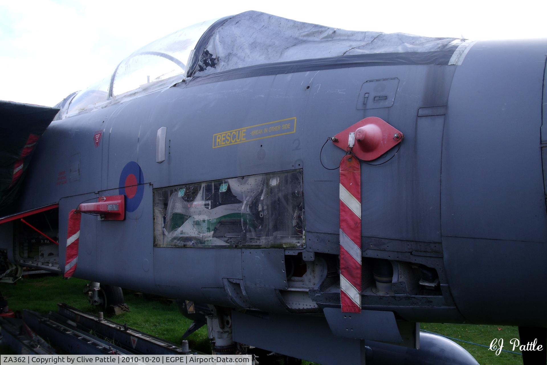 ZA362, 1981 Panavia Tornado GR.1(T) C/N 043/BT012/3023, Close up detail - On external display, coded AJ-F in RAF 617 Sqn colours, at the Highland Aviation Museum located at Inverness airport EGPE Scotland.