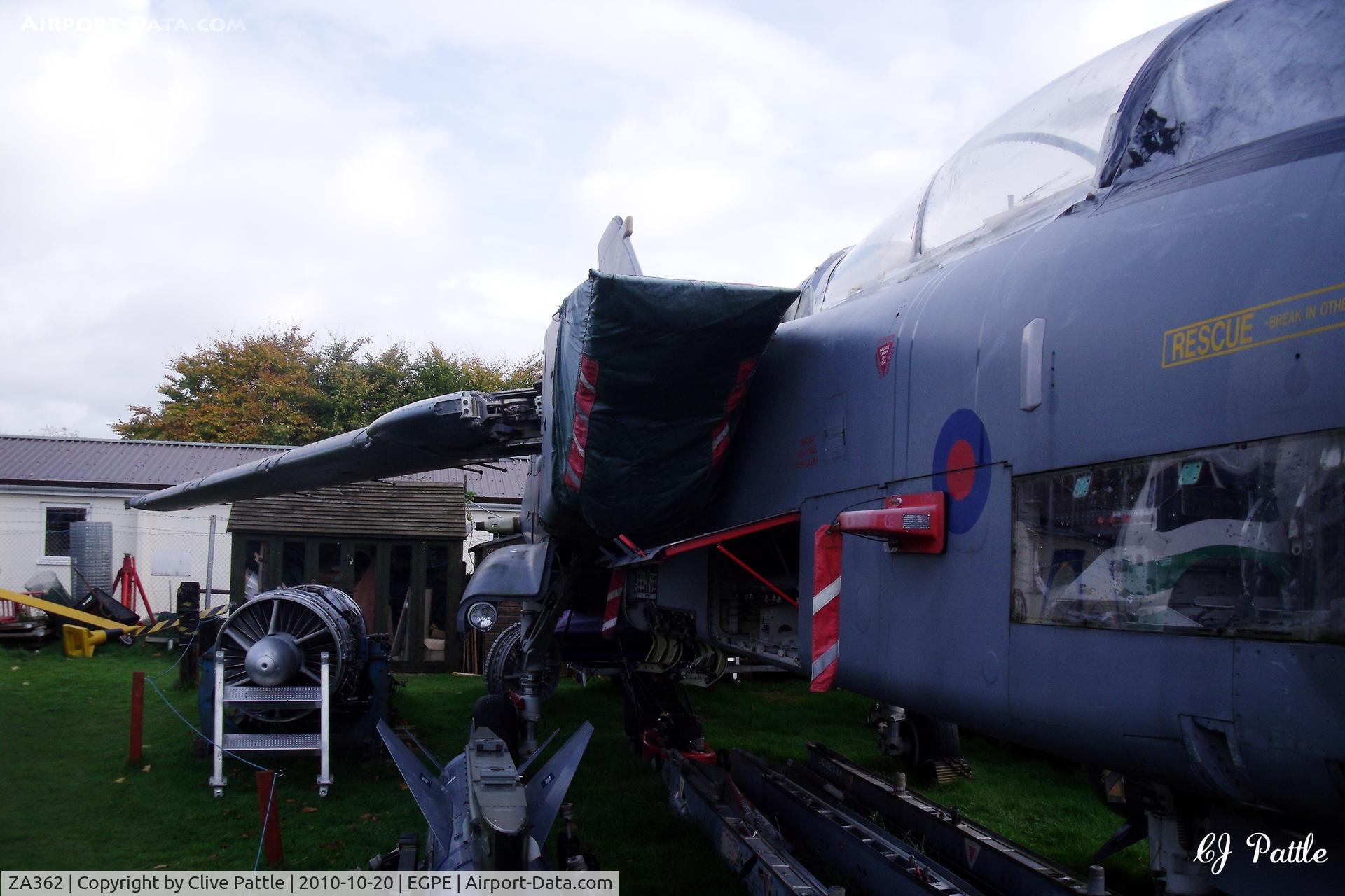 ZA362, 1981 Panavia Tornado GR.1(T) C/N 043/BT012/3023, Close up detail - On external display, coded AJ-F in RAF 617 Sqn colours, at the Highland Aviation Museum located at Inverness airport EGPE Scotland.