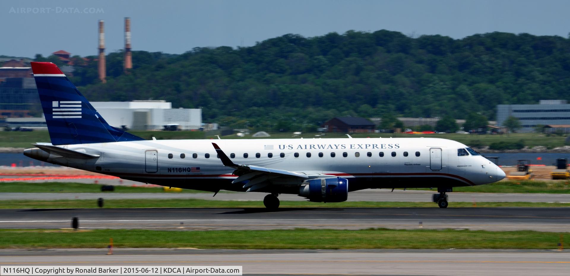 N116HQ, 2007 Embraer 175LR (ERJ-170-200LR) C/N 17000183, Landing National