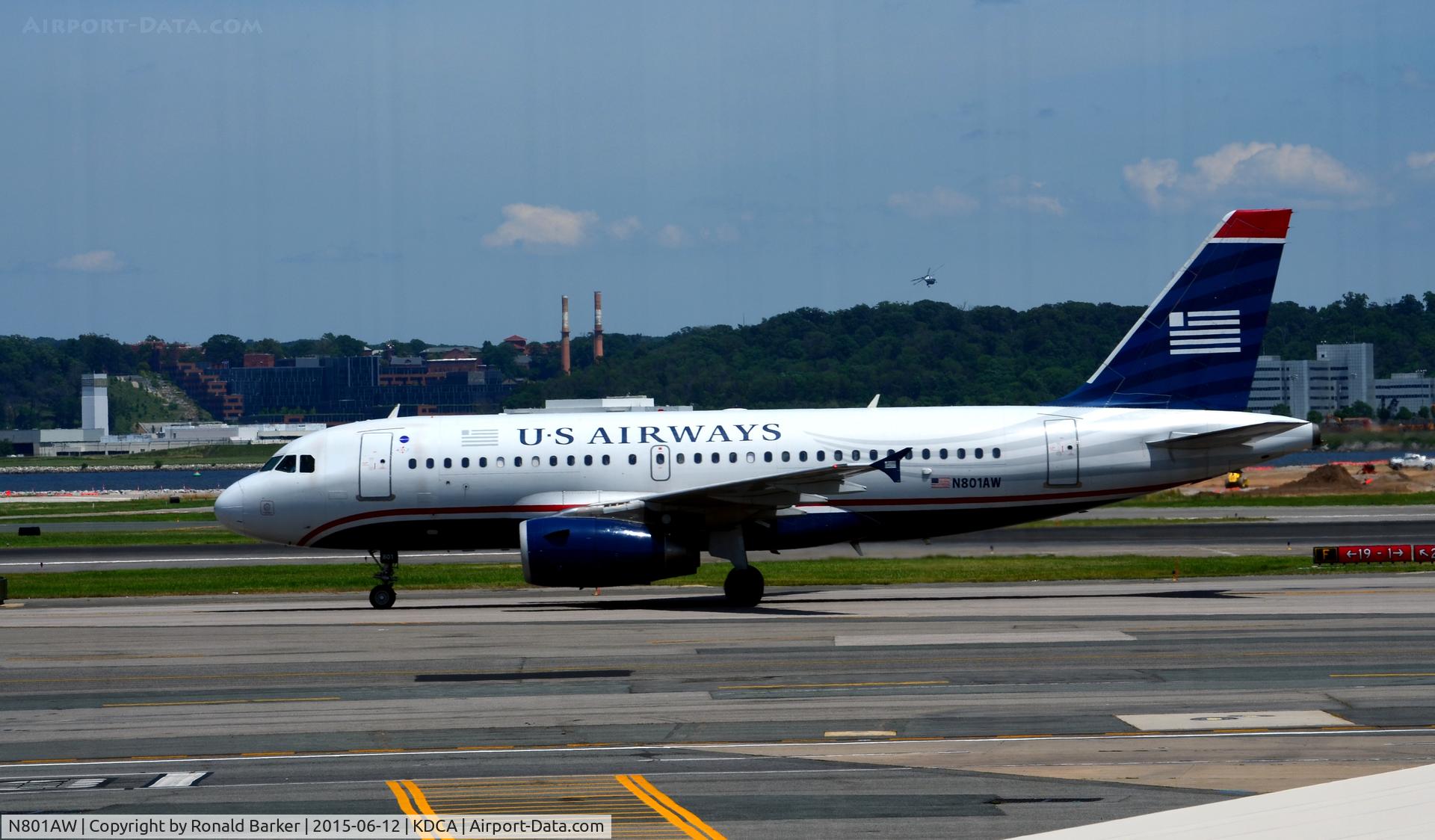 N801AW, 1998 Airbus A319-132 C/N 0889, Taxi to parking National