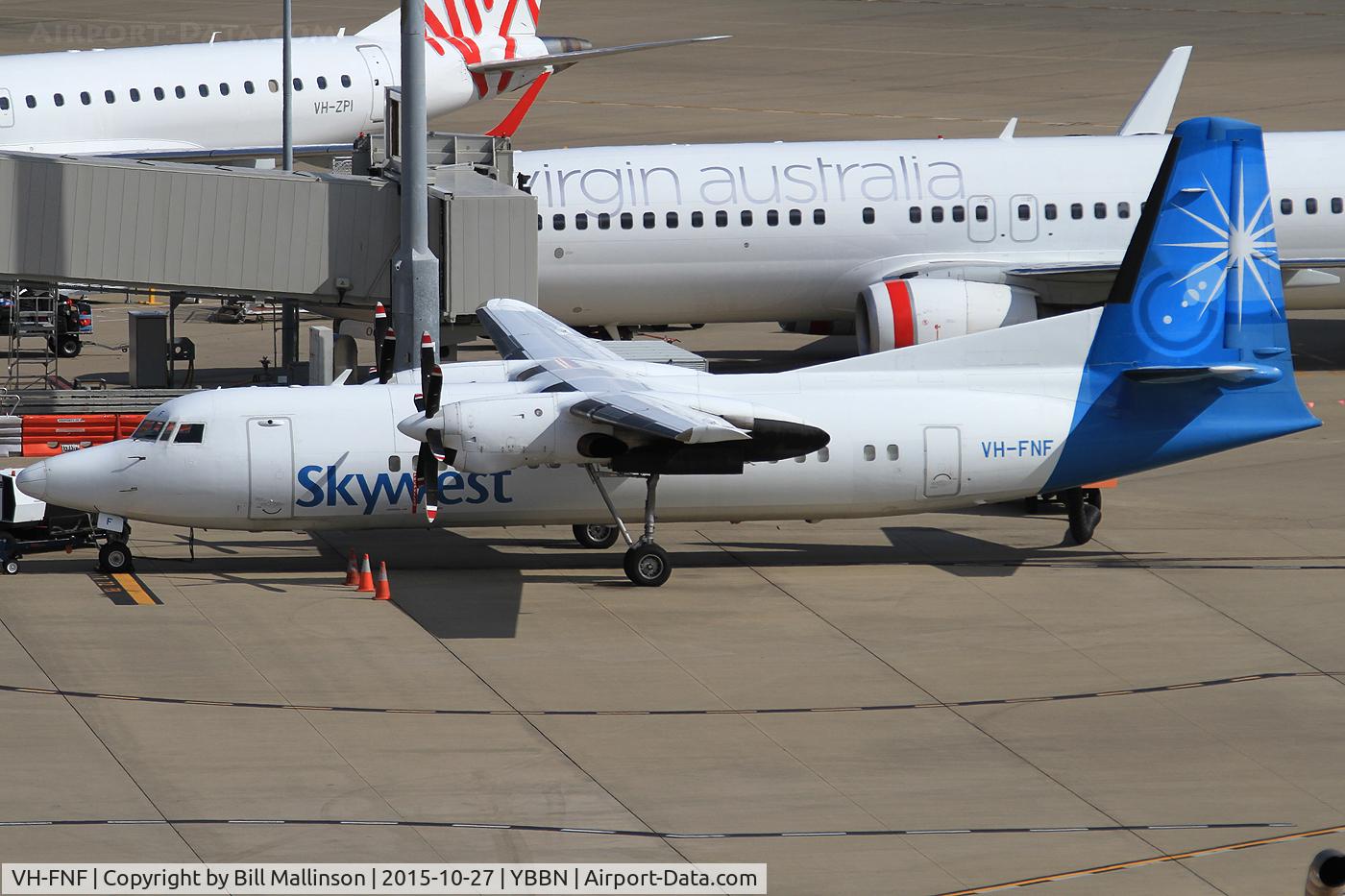 VH-FNF, 1987 Fokker 50 C/N 20111, waiting ...