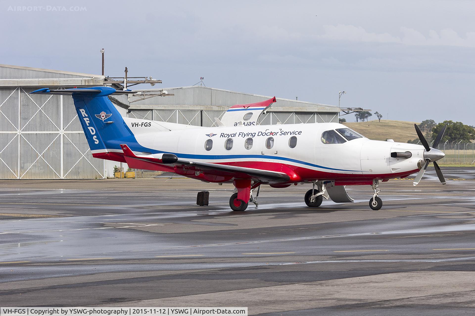 VH-FGS, 2001 Pilatus PC-12/45 C/N 440, Royal Flying Doctor Service of Australia Central Operations (VH-FGS) Pilatus PC-12-45 at Wagga Wagga Airport.