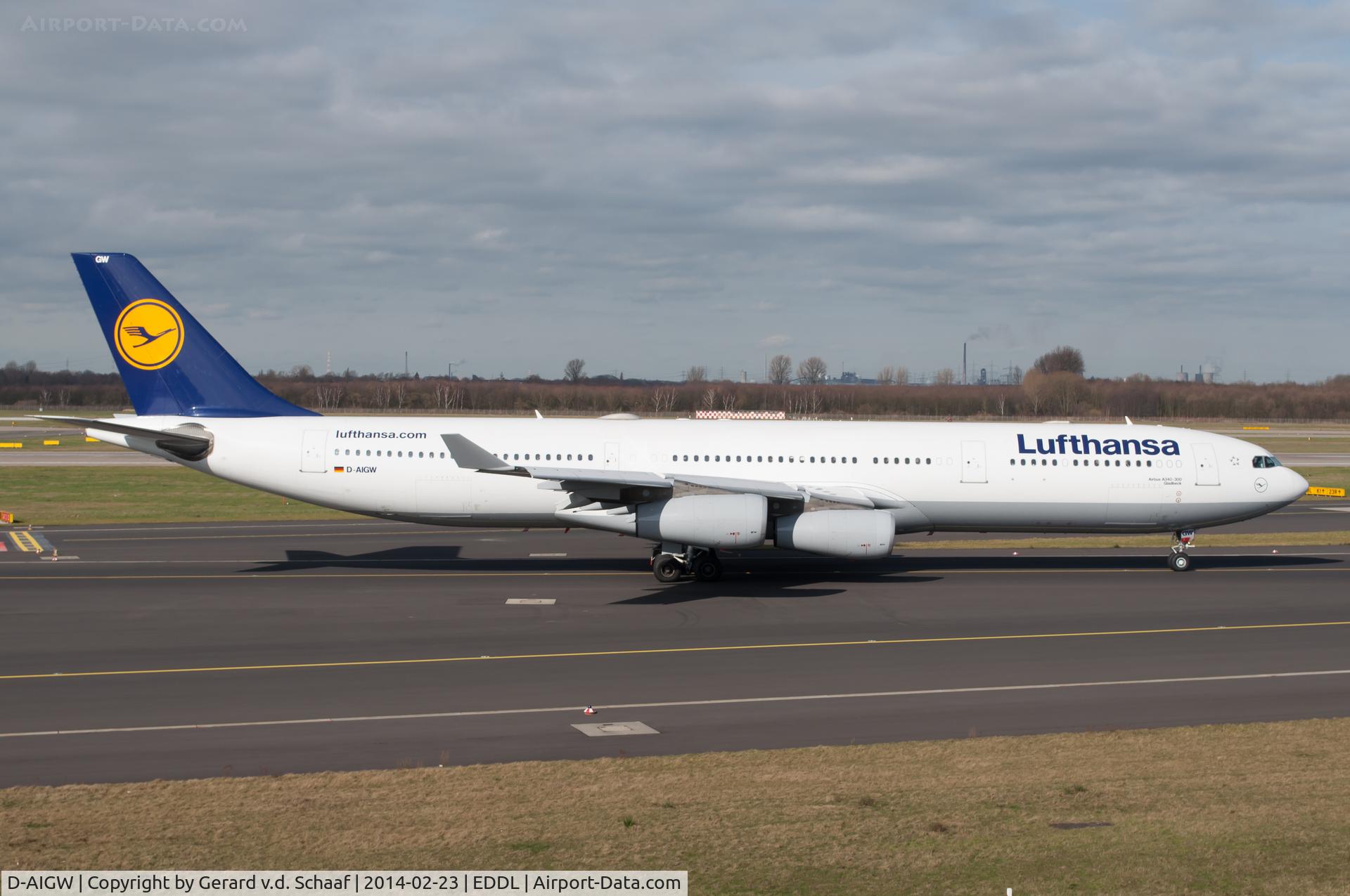 D-AIGW, 2000 Airbus A340-313X C/N 327, Düsseldorf, February 2014