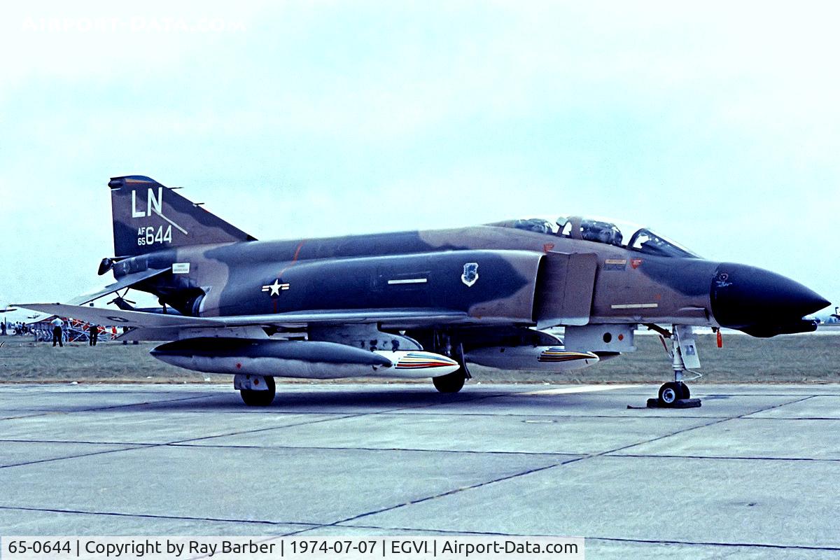 65-0644, 1965 McDonnell F-4D Phantom II C/N 1635, McDonnell-Douglas F-4D Phantom II [1635] (United States Air Force) RAF Greenham Common~G 07/07/1974. From a slide.