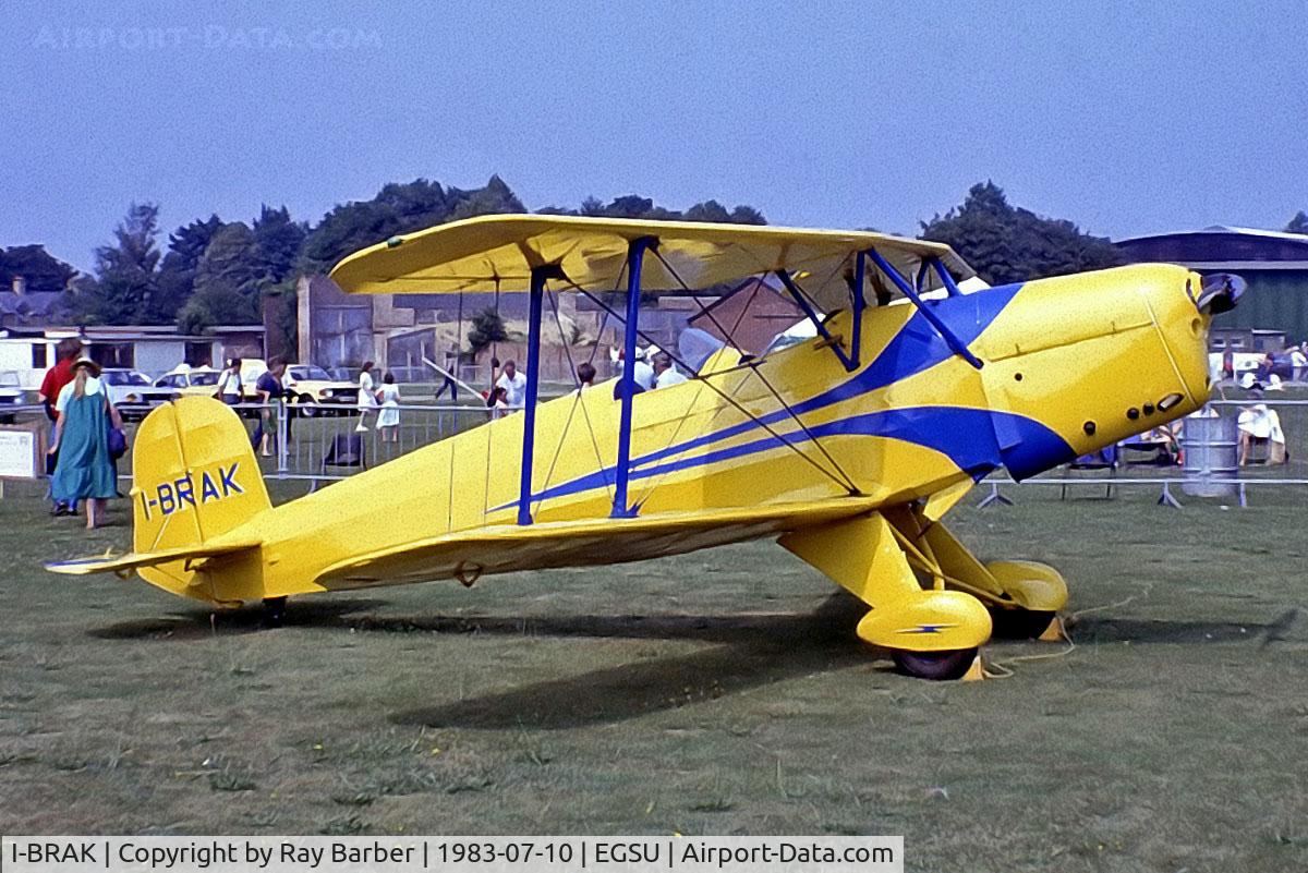 I-BRAK, 1947 Aero C-104 C/N 128, Aero C-104 Jungmann [128] Duxford~G 10/07/1983. From a slide.