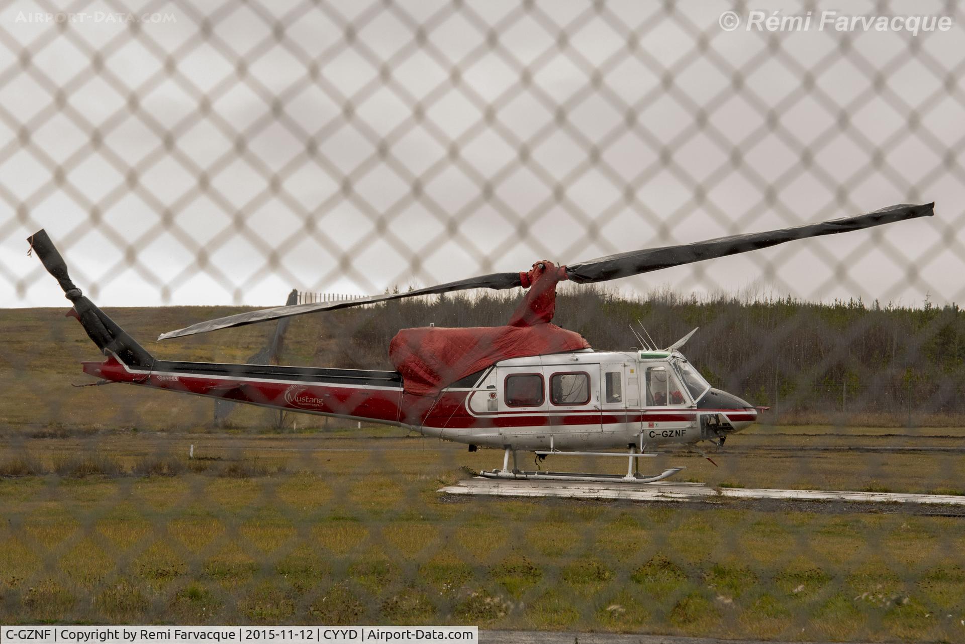 C-GZNF, 1973 Bell 212 C/N 30580, Ensconced for the day.