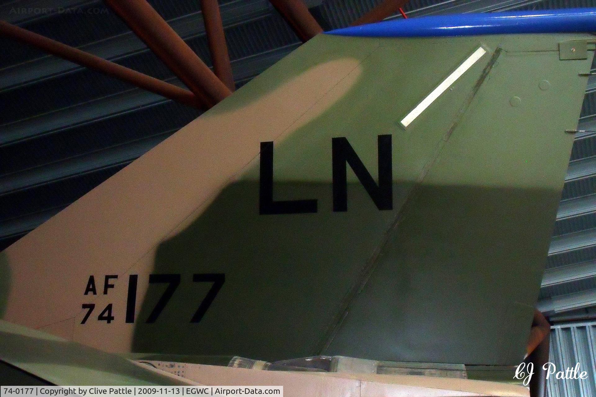 74-0177, 1974 General Dynamics F-111F Aardvark C/N E2-95, Tail detail - Preserved within the Royal Air Museum at RAF Cosford EGWC.