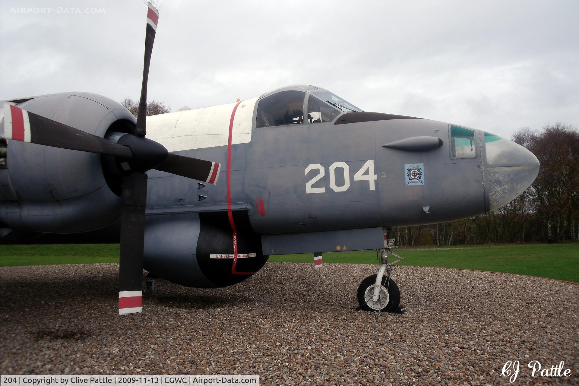 204, Lockheed SP-2H Neptune C/N 726-7251, Preserved within the Royal Air Museum at RAF Cosford EGWC.