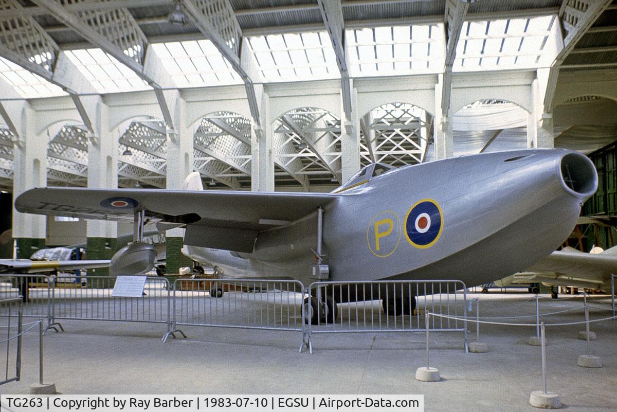 TG263, 1947 Saunders-Roe SR.A.1 C/N G-12-1, Saunders-Roe SR.A1 [Unknown] (Royal Air Force) Duxford~G 10/07/1983. From a slide.