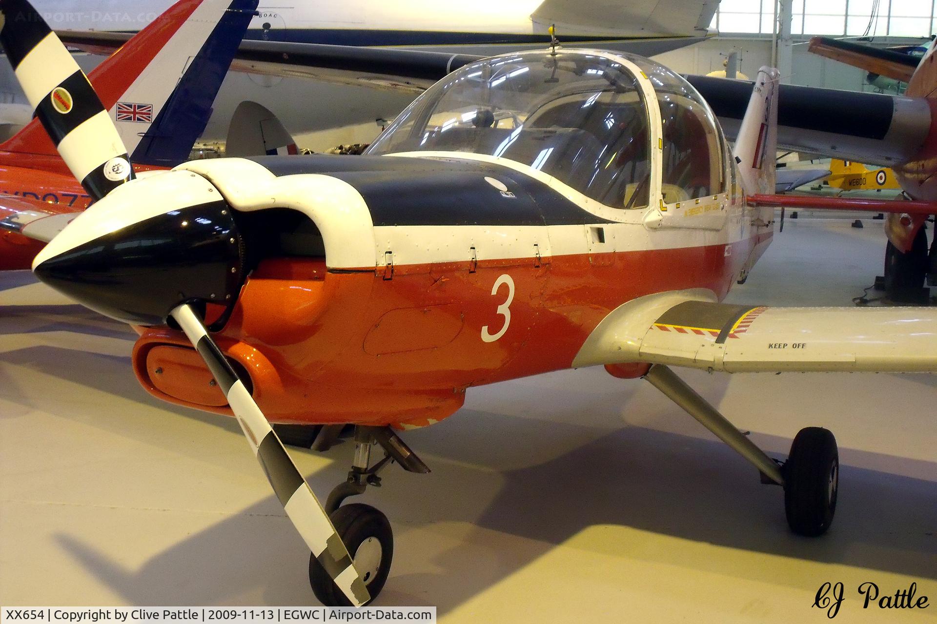 XX654, 1974 Scottish Aviation Bulldog T.1 C/N BH.120/312, Preserved with the Royal Air Museum at RAF Cosford EGWC.
