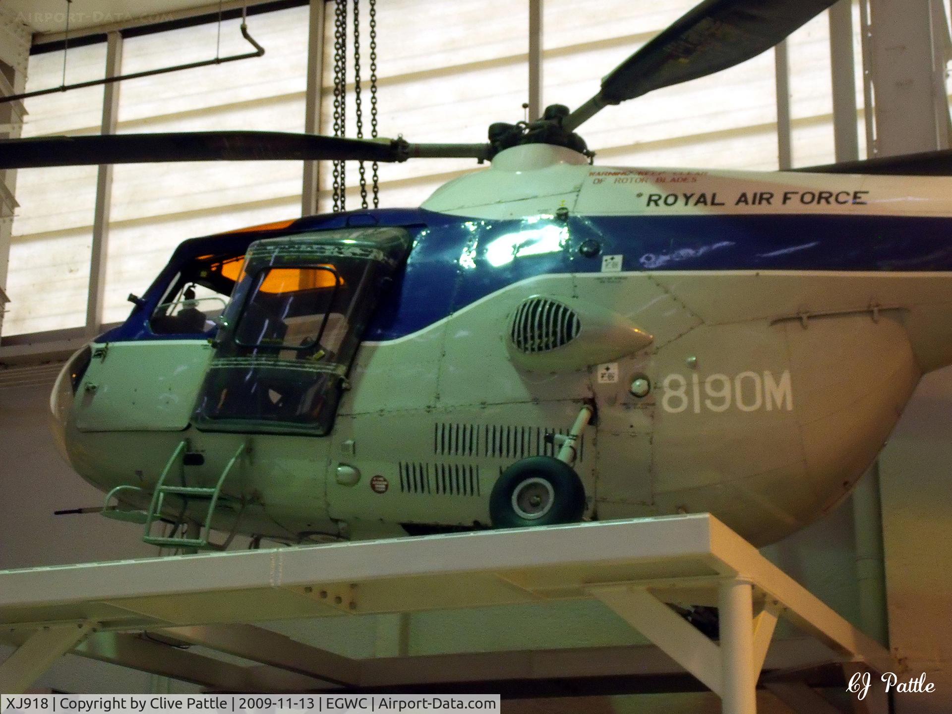 XJ918, Bristol 171 Sycamore HR.14 C/N 13414, On display in the Royal Air Museum at RAF Cosford EGWC.