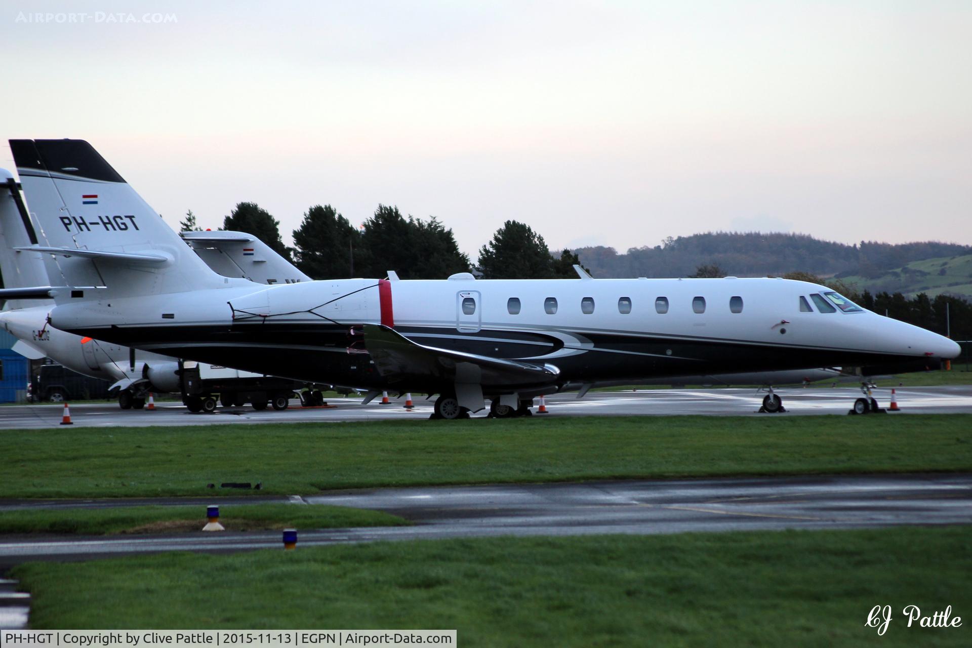 PH-HGT, 2014 Cessna 680 Citation Sovereign+ C/N 680-0530, On the ramp at Dundee Riverside Airport EGPN