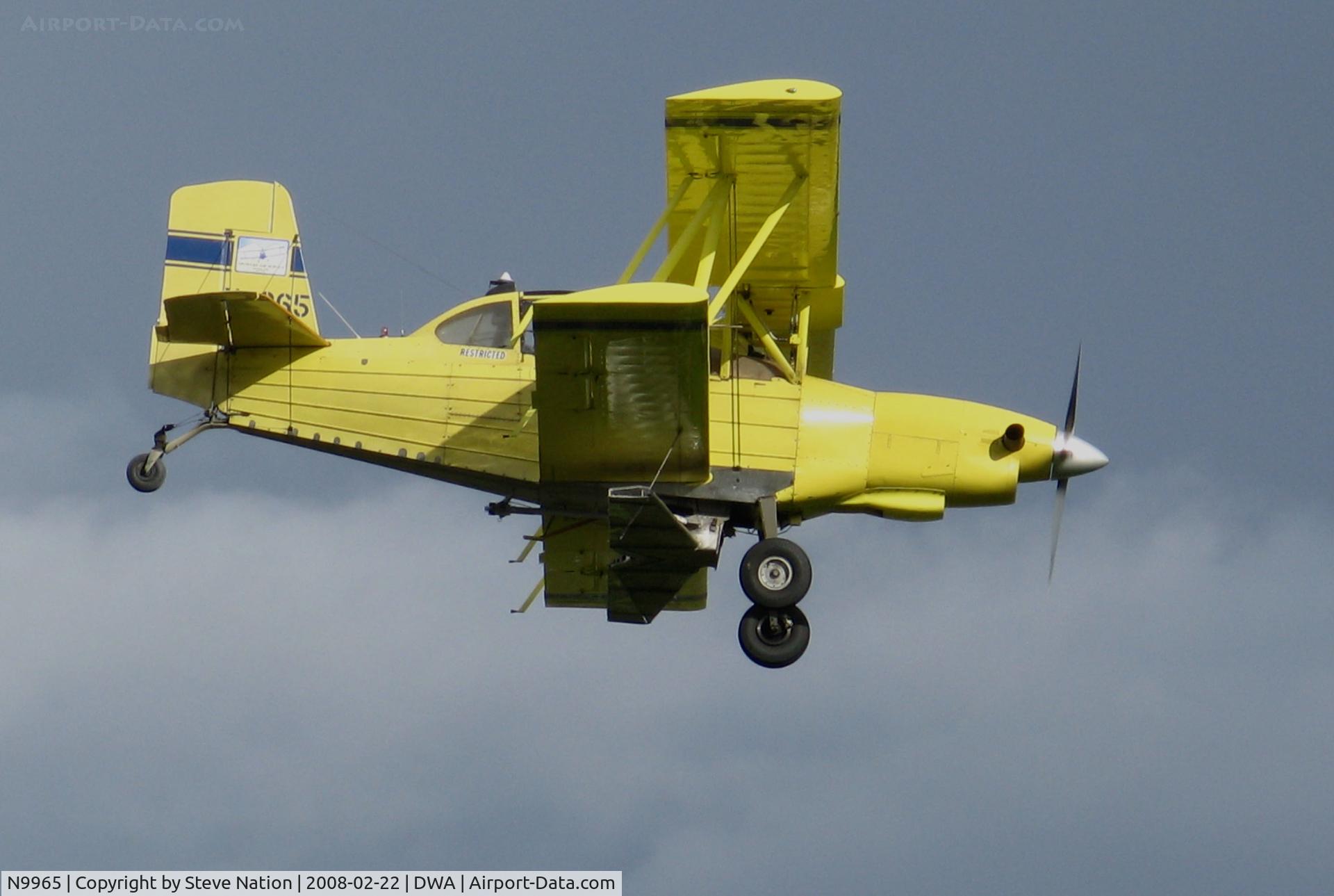 N9965, 1974 Grumman-Schweizer G-164A C/N 1362, Farm Air 1974 G-164A Turbo AgCat lining up for rice seeding run near Yolo County Airport, Woodland, CA