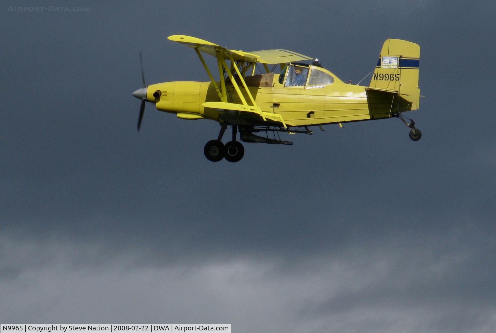 N9965, 1974 Grumman-Schweizer G-164A C/N 1362, Farm Air 1974 G-164A Turbo AgCat on baseleg for landing @ Yolo County Airport, Woodland, CA after rice seeding sortie