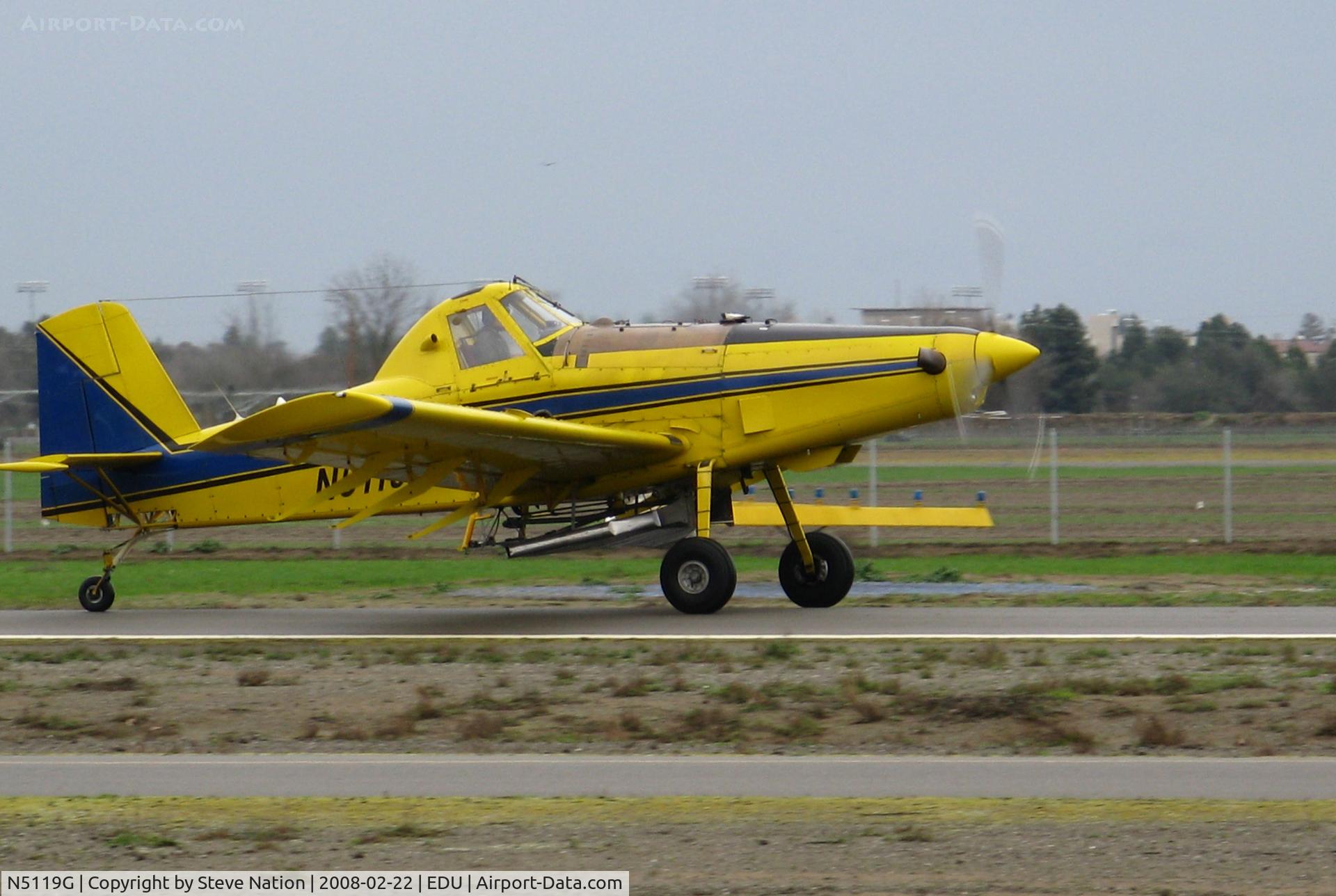 N5119G, 1997 Air Tractor Inc AT-502B C/N 502B-0474, Farm-Air 1997 Air Tractor AT-502B @ University airport, Davis, CA rolling out after rice seeding sortie
