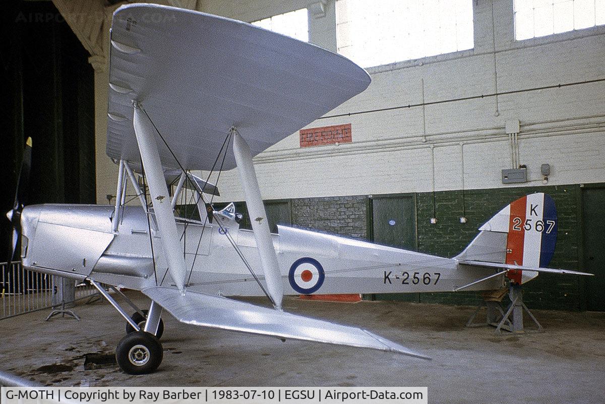 G-MOTH, 1942 De Havilland DH-82A Tiger Moth II C/N 85340, De Havilland DH.82A Tiger Moth [85340] Duxford~G 10/07/1983. From a slide. Marked K2567.